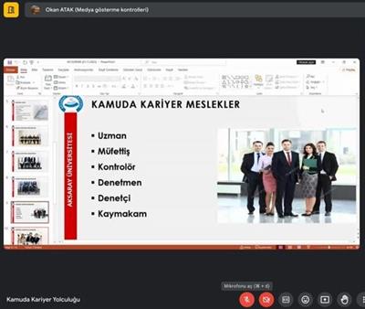 Maliye Bölümü tarafından Kamuda Kariyer Yolculuğu konulu online konferans gerçekleştirildi